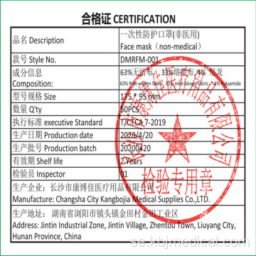 FDA CE-certifikat ansiktsmask